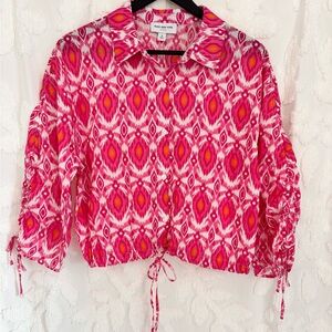 Marc New York Cropped Cotton Blouse Medium